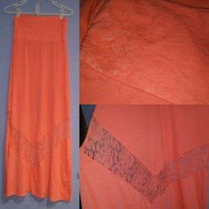 Neon Lace Accent Maxi Skirt Vanity Size Small